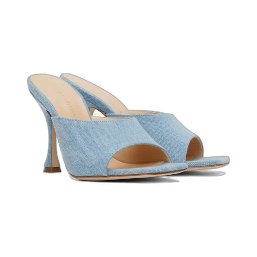 105Mm Open-Toe Denim Mules