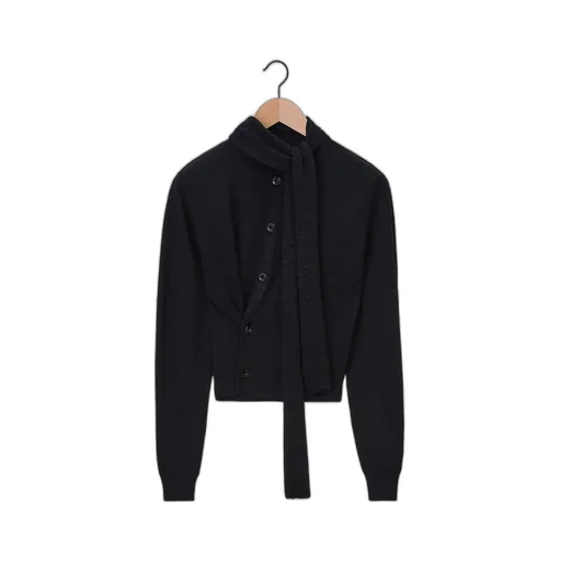 Detailed Buttoned Knitted Cardigan
