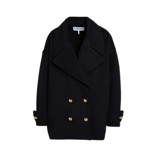 Double-Breasted Short Peacoat