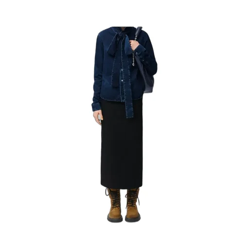 Deconstructed-Designed Denim Midi Skirt