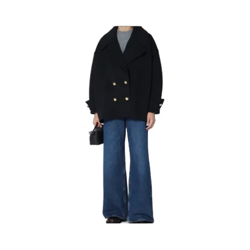 Double-Breasted Short Peacoat