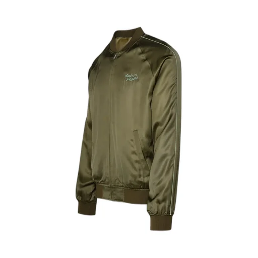 Logo Embroidered Zipper Casual Jacket