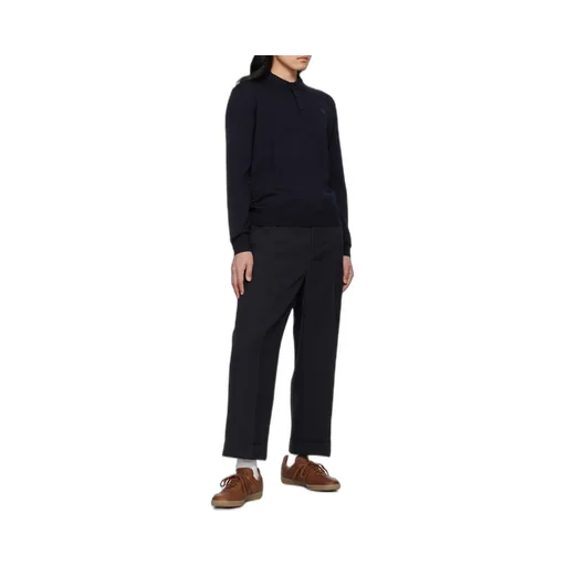 Fox Head Patch Fine-Knit Polo Shirt