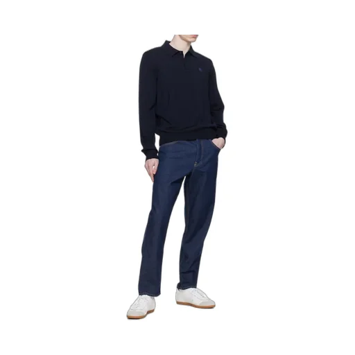Fox Head Patch Fine-Knit Polo Shirt