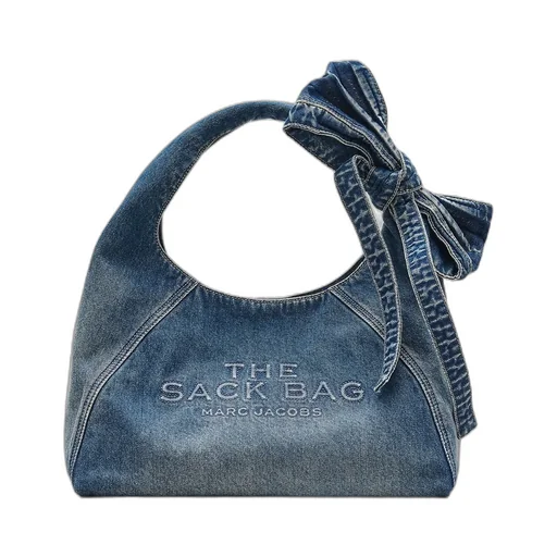 The Bow Denim Sack Bag