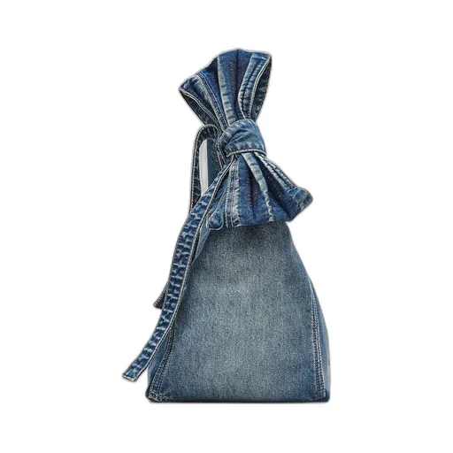 The Bow Denim Sack Bag