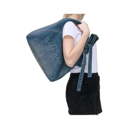 The Bow Denim Sack Bag