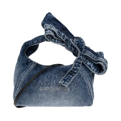 The Bow Denim Mini Sack Bag