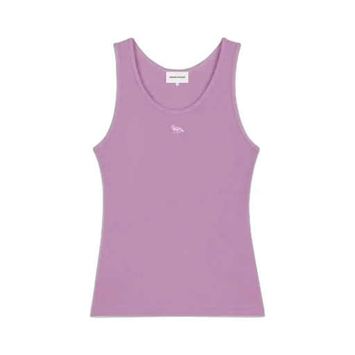 Fox-Motif Ribbed Tank Top