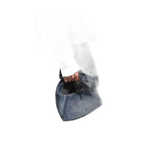 The Bow Denim Mini Sack Bag