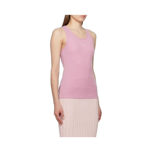 Fox-Motif Ribbed Tank Top