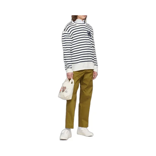 Logo Embroidered Straight-Leg Chinos