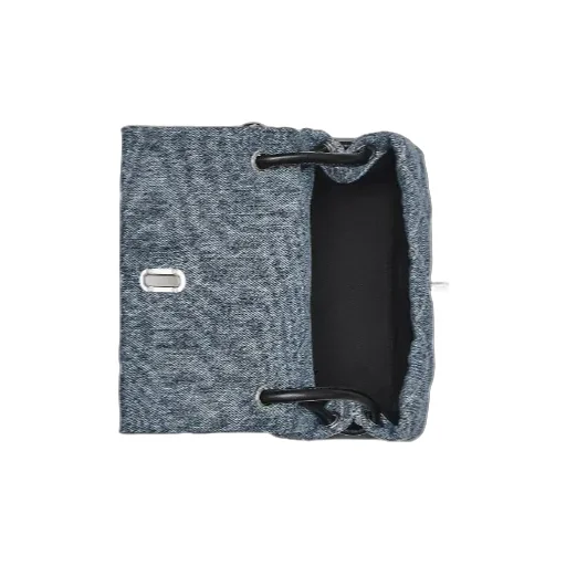 The Quilted Denim Mini Dual Quilted Shoulder Bag