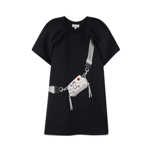 Dress With Short Sleeves And Crew Neck