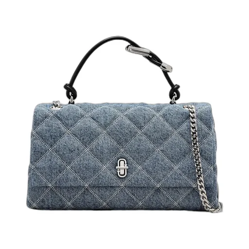 Quilted Denim Dual Convertible Shoulder Bag