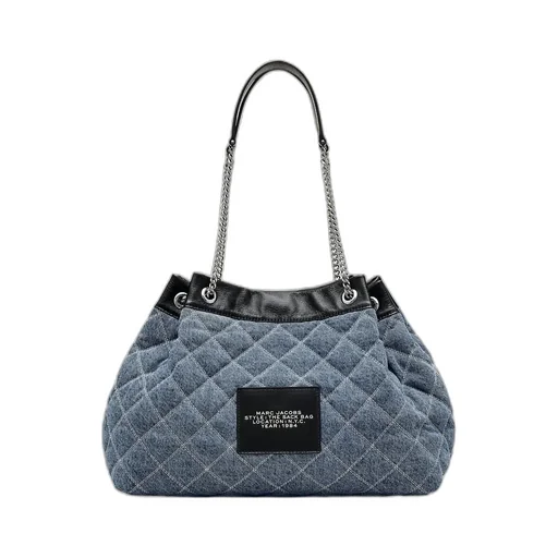 The Quilted Denim Large Chain Sack Bag