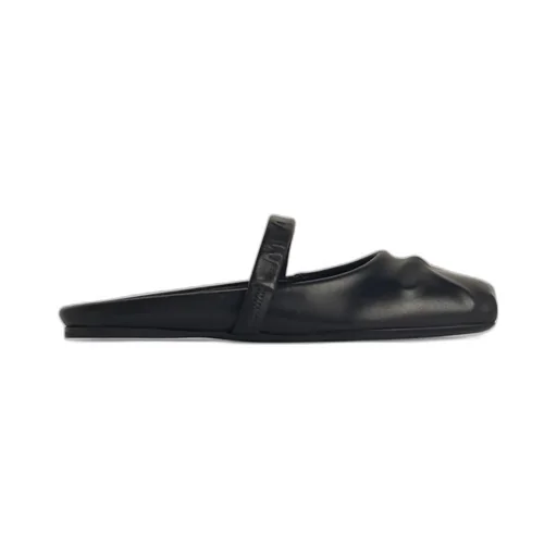 Logo Debossed Square Toe Loafers