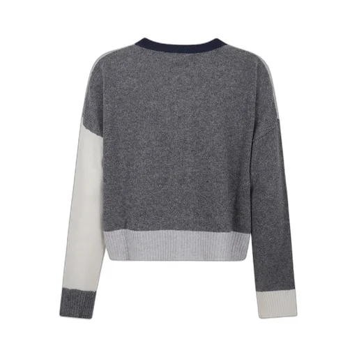 Logo Embroidered Color Blocked Cardigan