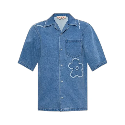 Logo Embroidered Denim Shirt