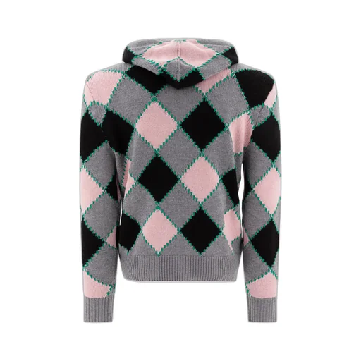 Checked Kitted Cardigan