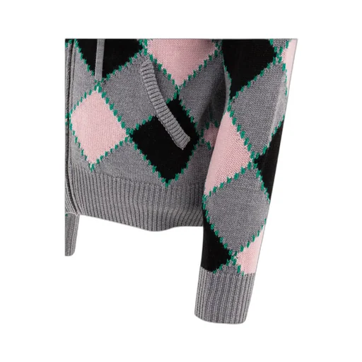 Checked Kitted Cardigan
