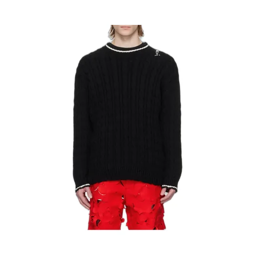 Cable-Knit Round-Neck Sweater