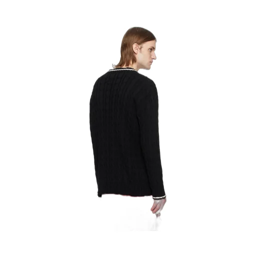 Cable-Knit Round-Neck Sweater