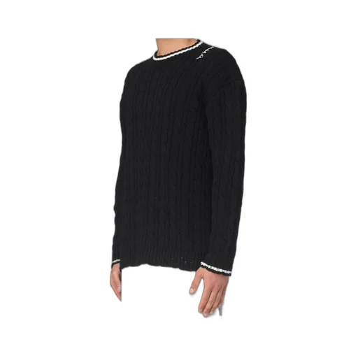 Cable-Knit Round-Neck Sweater