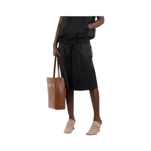 Logo Embroidered Knee-Length Shorts