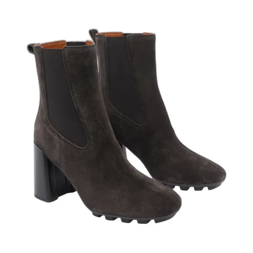 90Mm Elastic-Panel Block-Heel Boots