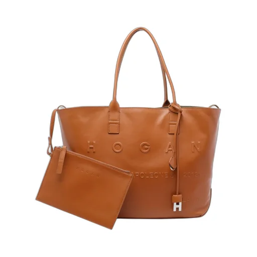 Medium Script Logo Leather Shoulder Bag