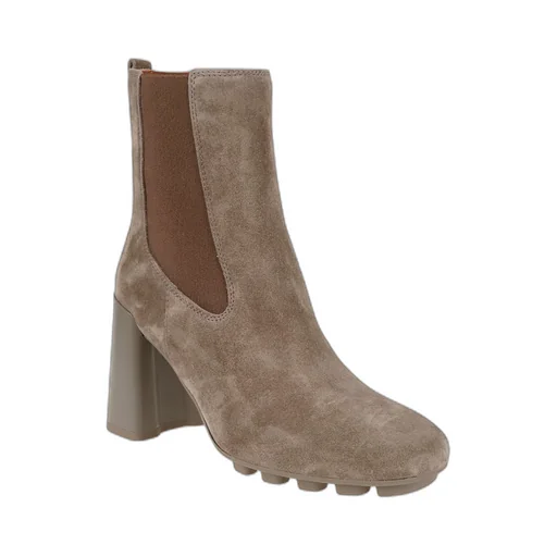Block-Heel Suede Chelsea Boots