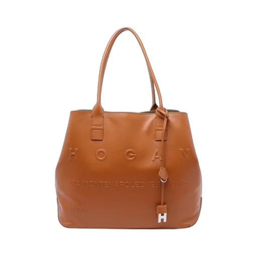 Medium Script Logo Leather Shoulder Bag