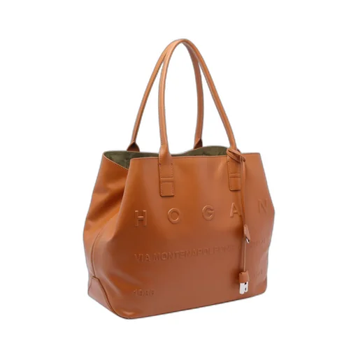 Medium Script Logo Leather Shoulder Bag