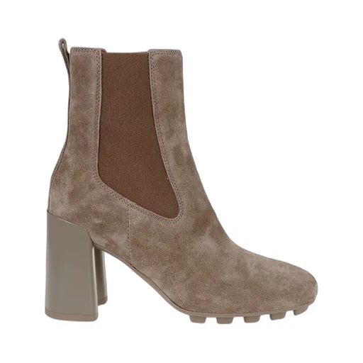 Block-Heel Suede Chelsea Boots