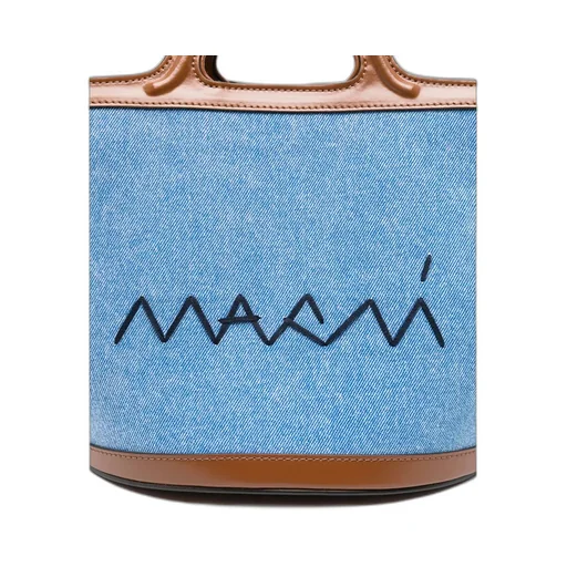 Logo Embroidered Denim Tote Bag