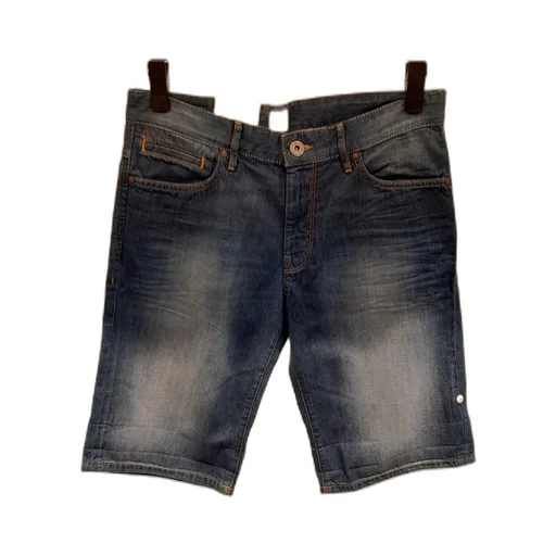 Faded Five-Pocket Denim Shorts