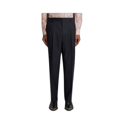 Pleated Straight-Leg Trousers