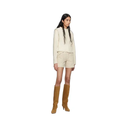 Quilted-Panel High-Waist Shorts