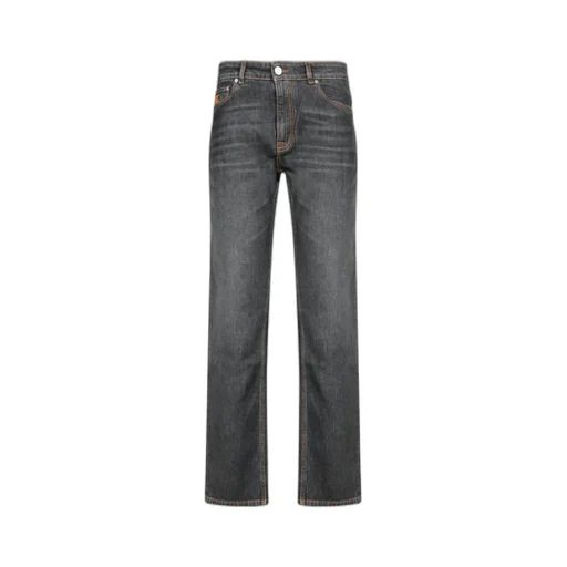 Logo Embroidered Mid-Rise Jeans