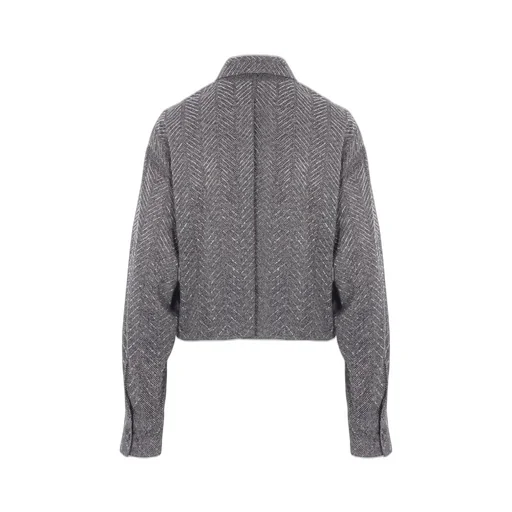 Herringbone Crystal-Embellished Shirt