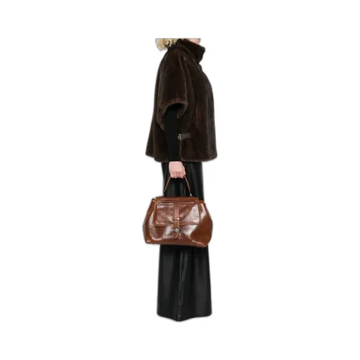 Liza Top-Handle Leather Shoulder Bag