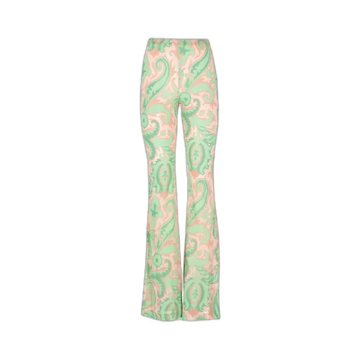 Paisley-Printed Flared Pants