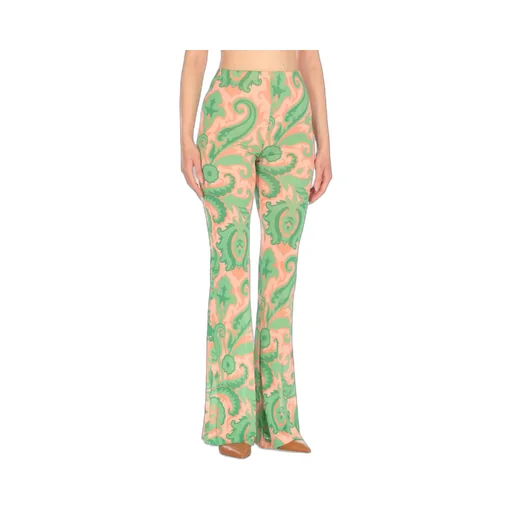 Paisley-Printed Flared Pants