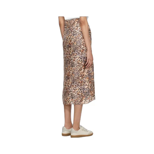 Animal-Print High-Low Midi Skirt