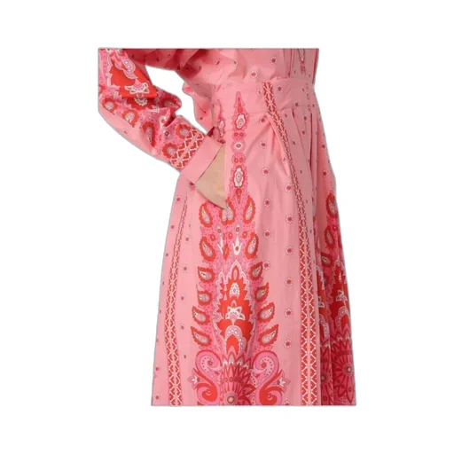Paisley-Printed Pleated Shirt Dress