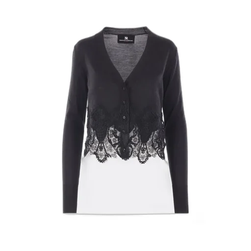 Long-Sleeved Scalloped-Lace Cardigan