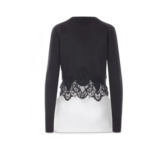 Long-Sleeved Scalloped-Lace Cardigan