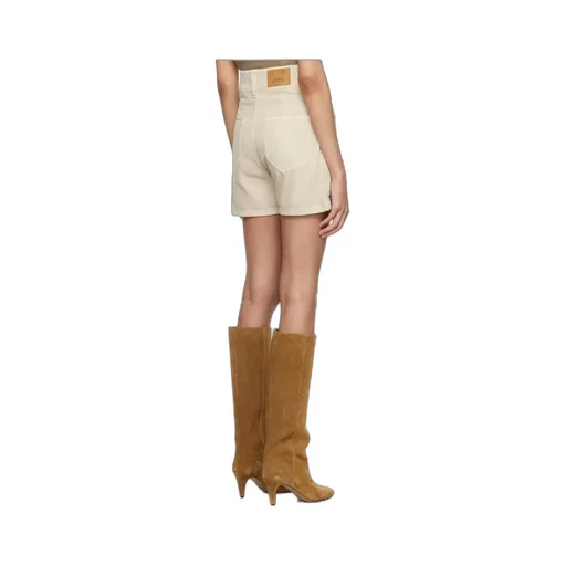 Quilted-Panel High-Waist Shorts