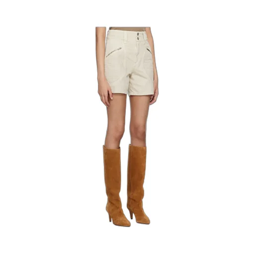 Quilted-Panel High-Waist Shorts